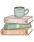 Cup of Coffee and Books Sticker