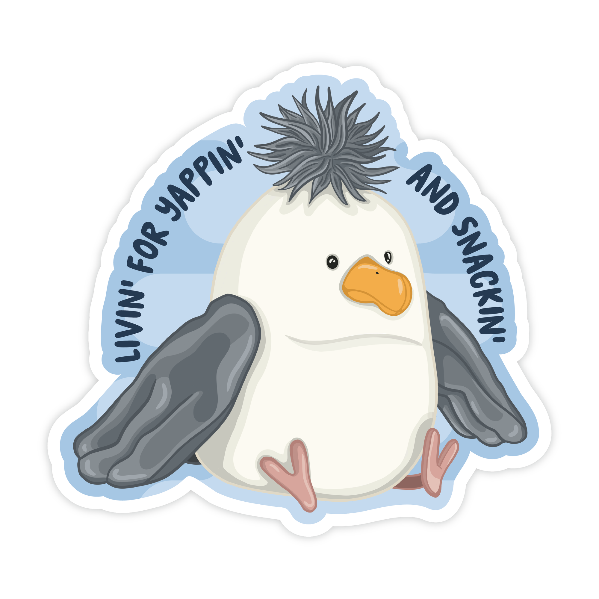 Seagull Jelly Yappin&#39; and Snackin&#39; Sticker